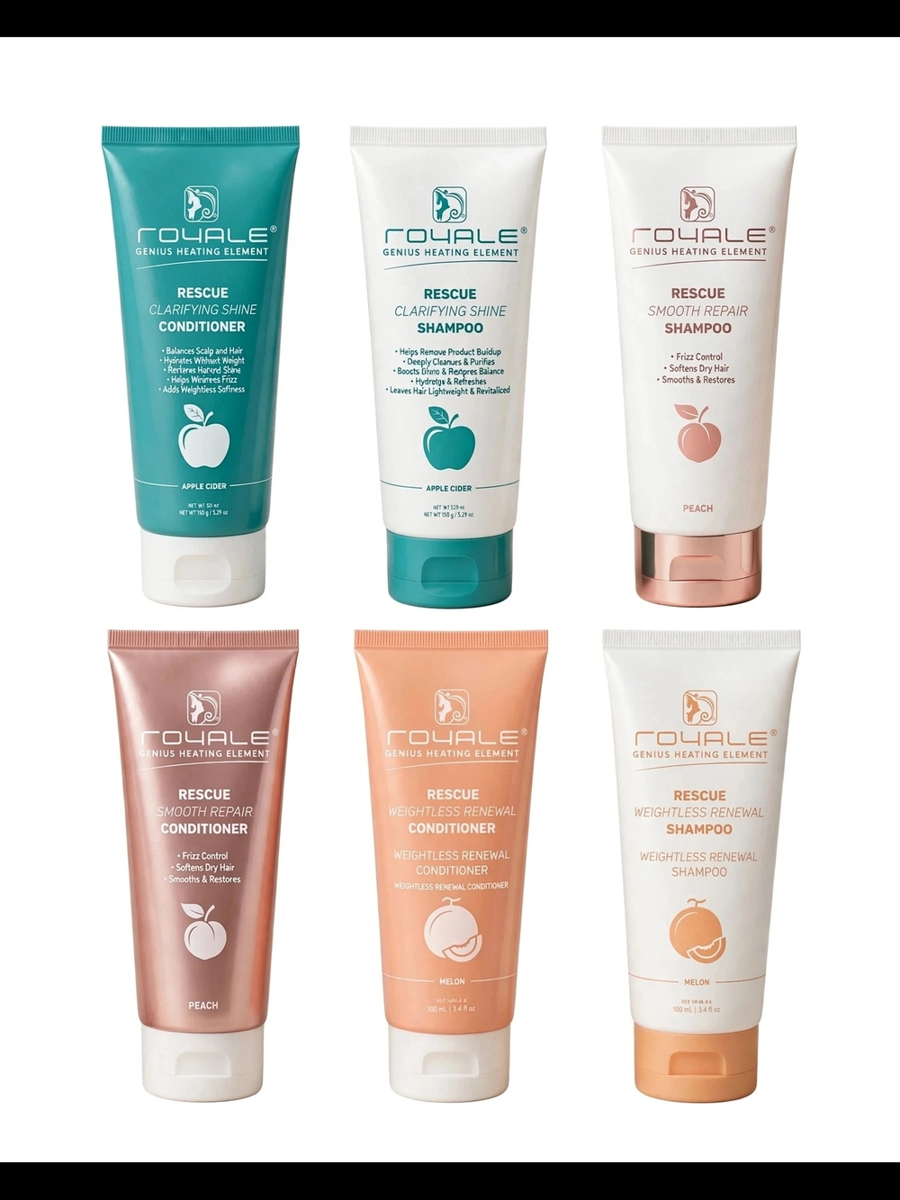 Rescue Clarifying Shine Shampoo & Conditioner Set — Peach, Apple, Melon